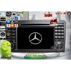 Radio dedykowane Mercedes ML W164 2005-2011r. GL X164 2006-2012r. Android 6.0.1 CPU 4x1.6GHz Ram 1GHz Dysk 16GB Ekran HD MultiTouch OBD2 DVR DVBT BT K